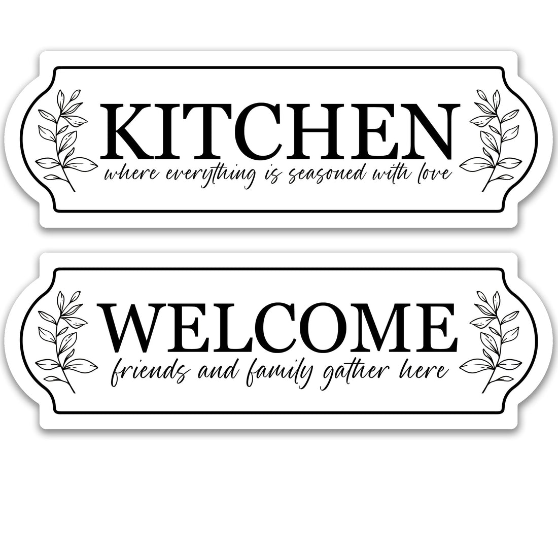 Elegant Acrylic Kitchen Leaves Welcome Décor for Screen Doors & Glass Windows