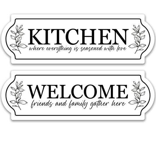 Elegant Acrylic Kitchen Leaves Welcome Décor for Screen Doors & Glass Windows