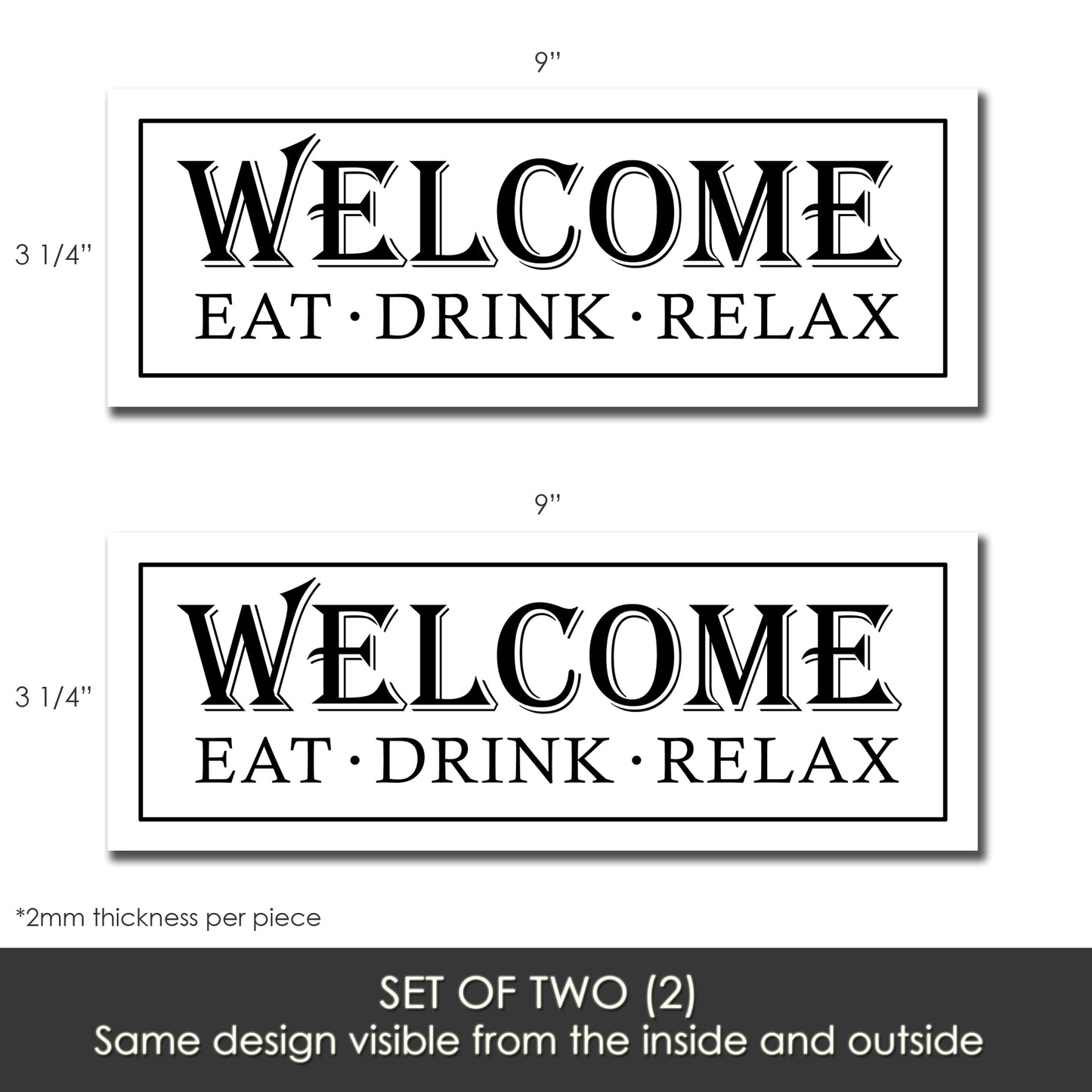 Decorations for Screen Windows & Doors (Set of 2) - Eat Drink Relax