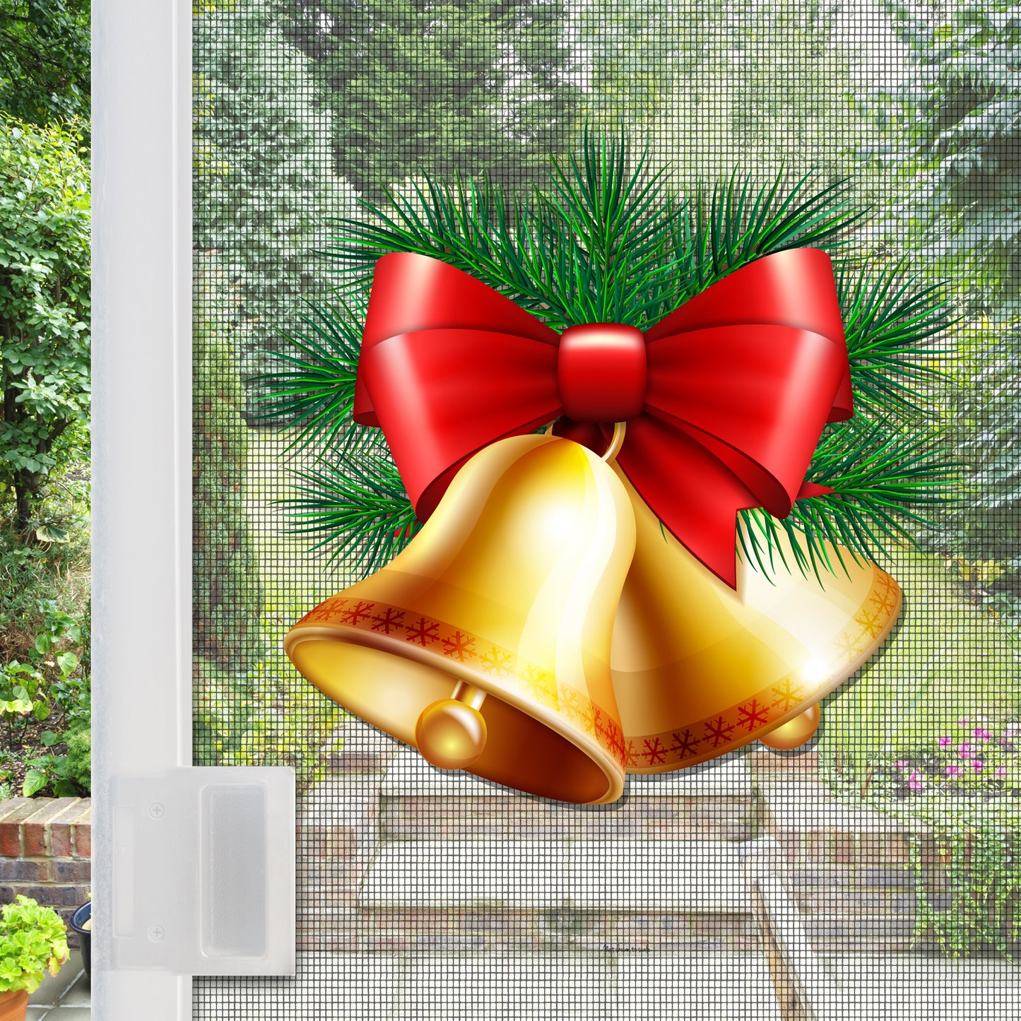 Decorations for Screen Windows & Doors (Set of 2) - Christmas Bells