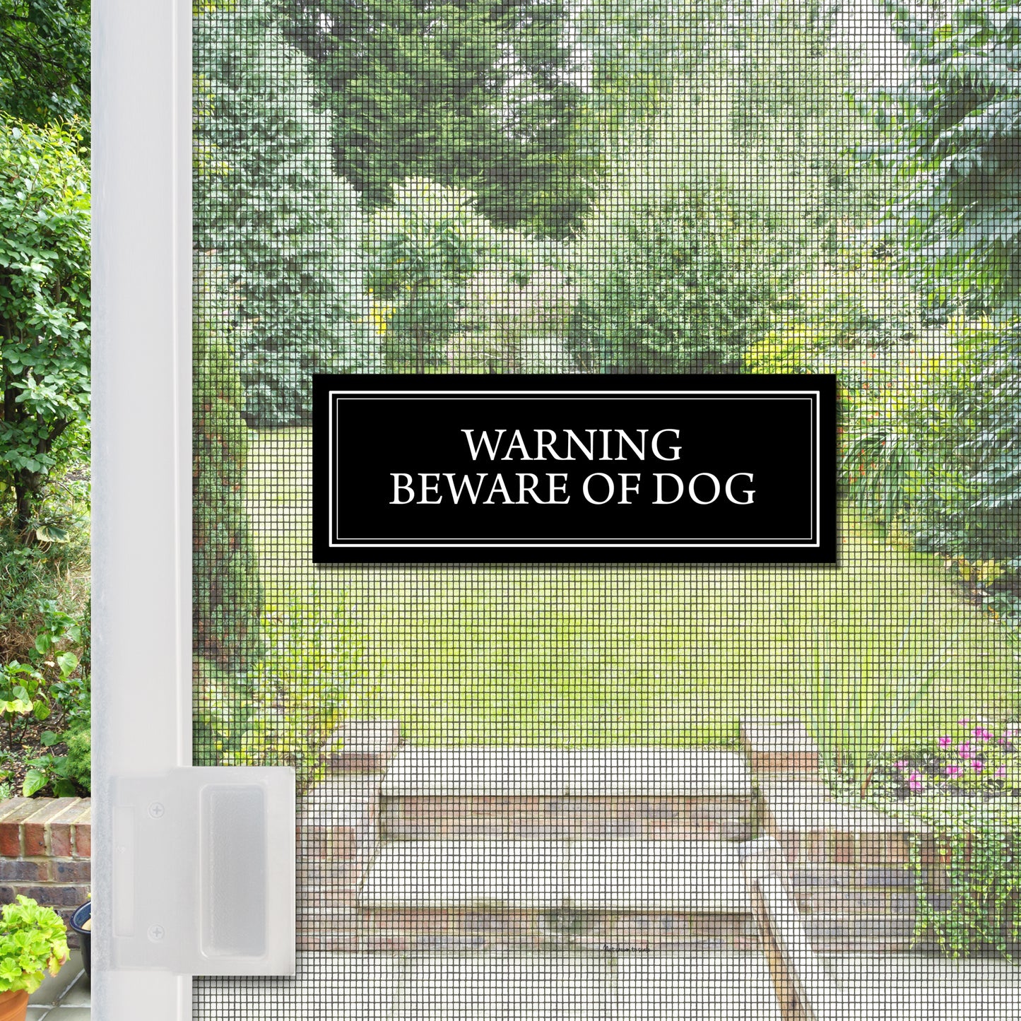 Decorations for Screen Windows & Doors (Set of 2) - (Small) Beware of Dog