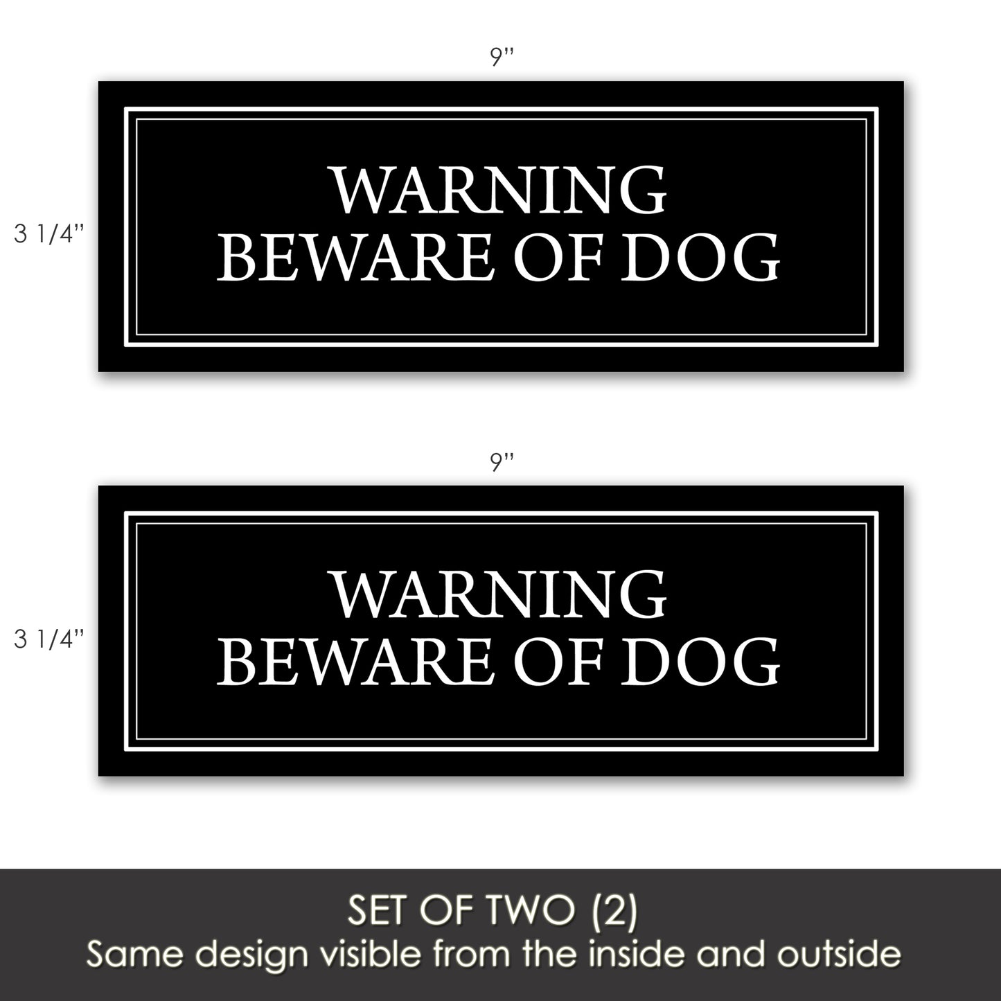 Decorations for Screen Windows & Doors (Set of 2) - (Small) Beware of Dog