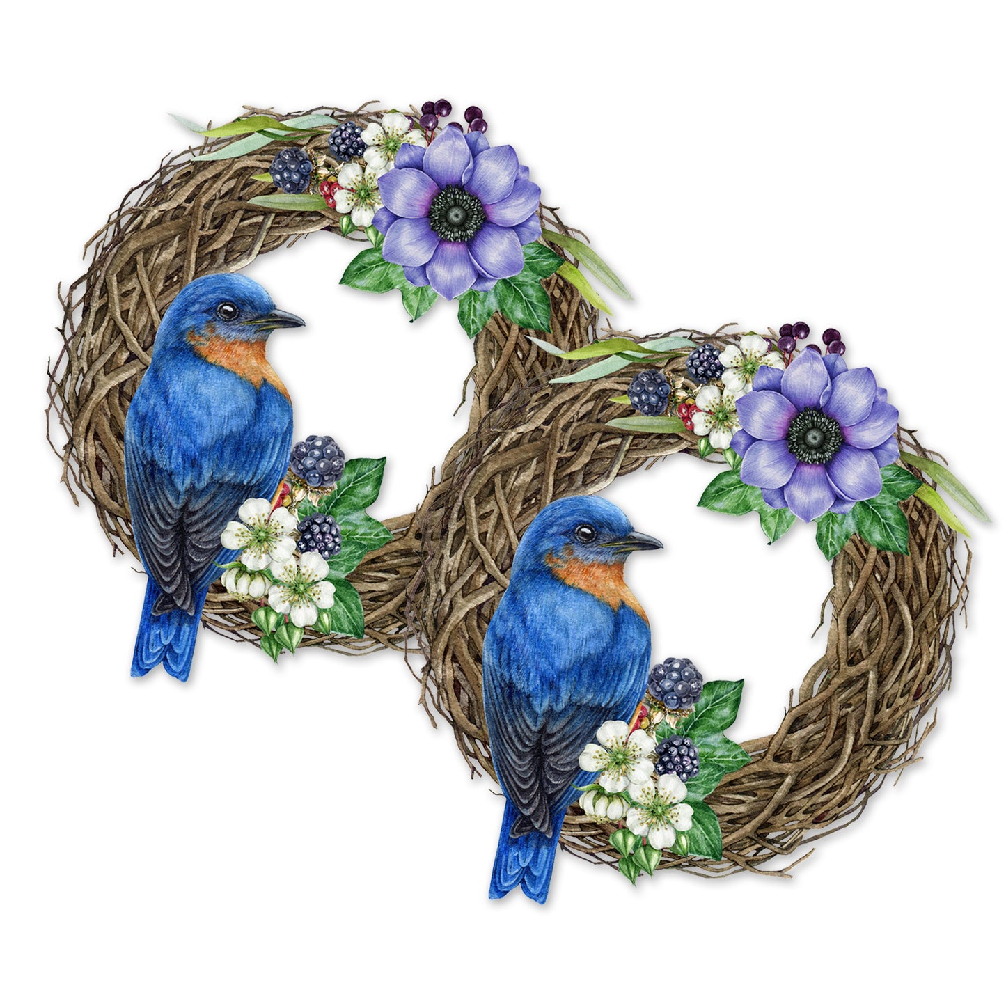 PRE-ORDER Acrylic Screen Magnets for Screen Doors & Windows (Set of 2) - Bird's Wreath