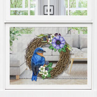 PRE-ORDER Acrylic Screen Magnets for Screen Doors & Windows (Set of 2) - Bird's Wreath