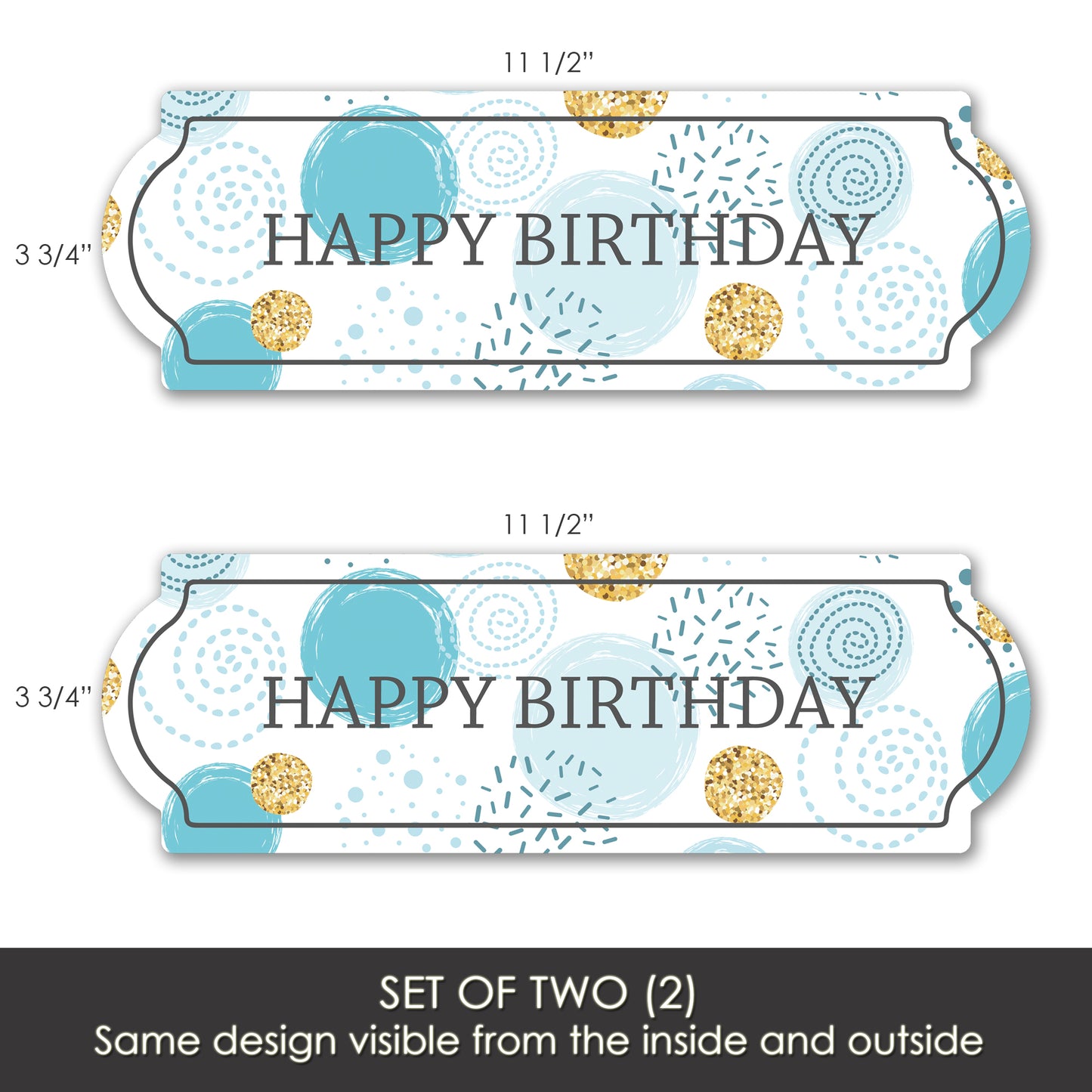 Decorations for Screen Windows & Doors (Set of 2) - Birthday Blue