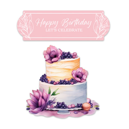 Decorations for Screen Windows & Doors (Set of 4) - Birthday Floral + (Small) Floral Cake