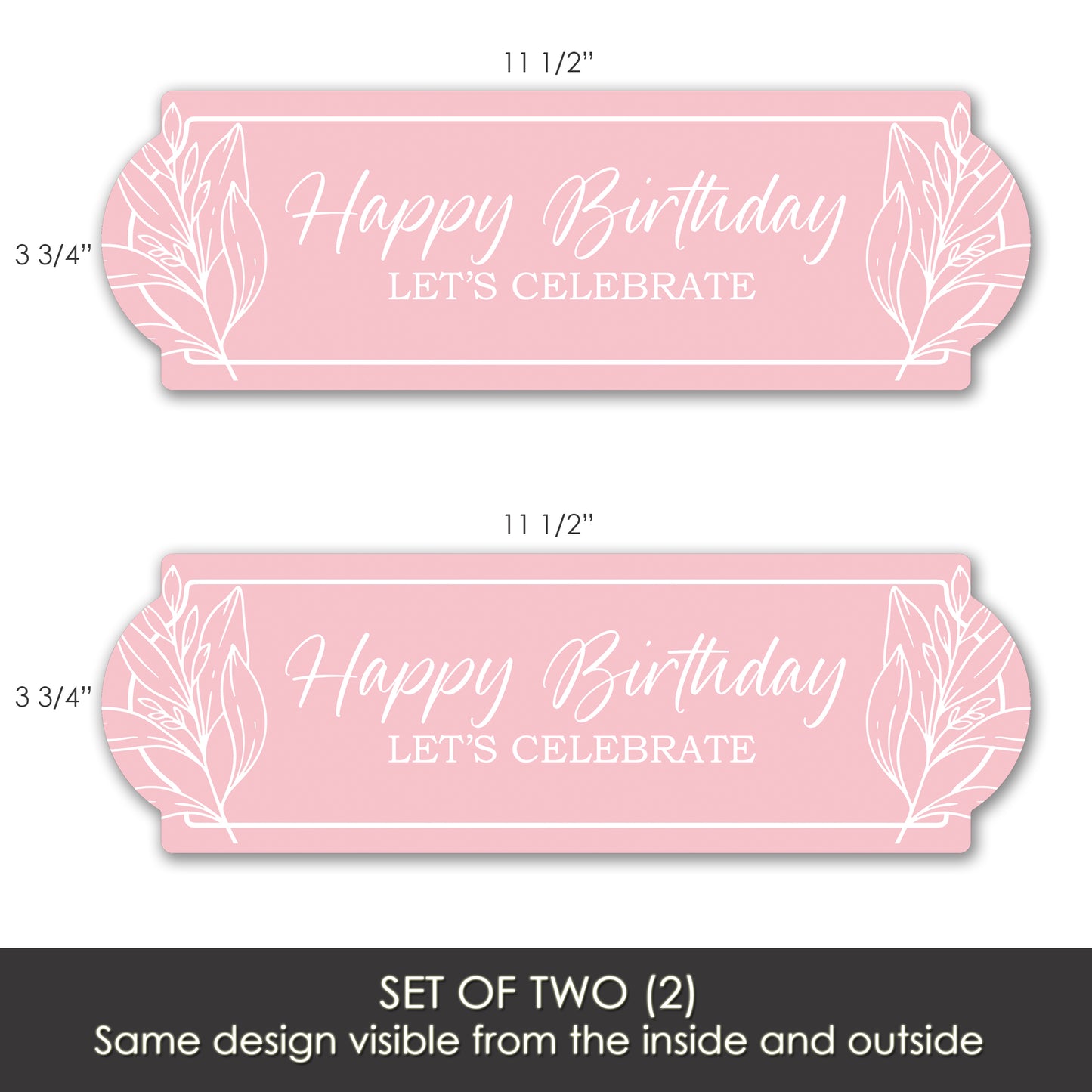 Decorations for Screen Windows & Doors (Set of 2) - Birthday Pink Floral