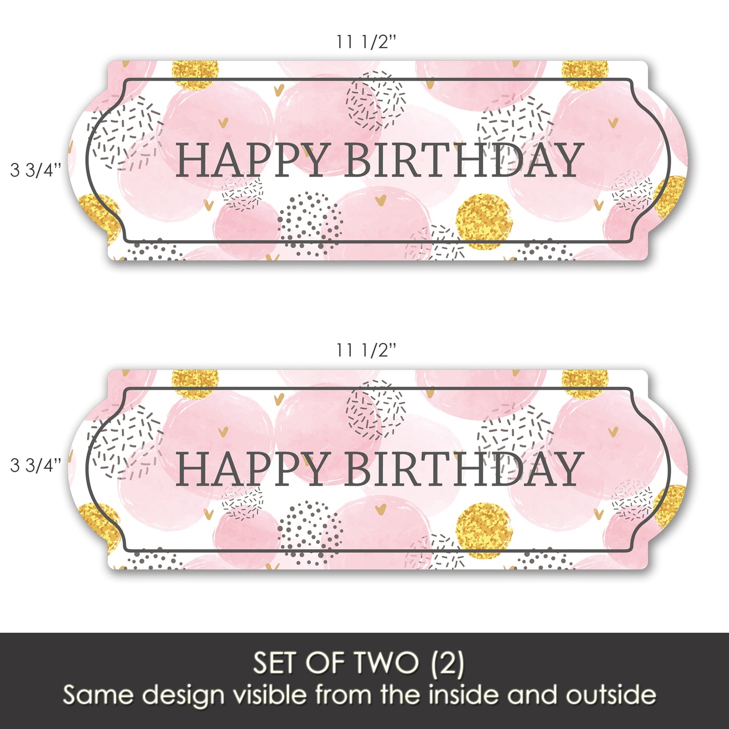 Decorations for Screen Windows & Doors (Set of 2) - Birthday Pink