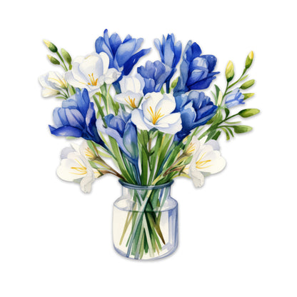 Decorations for Screen Windows & Doors (Set of 2) - (Small) Blue Bouquet