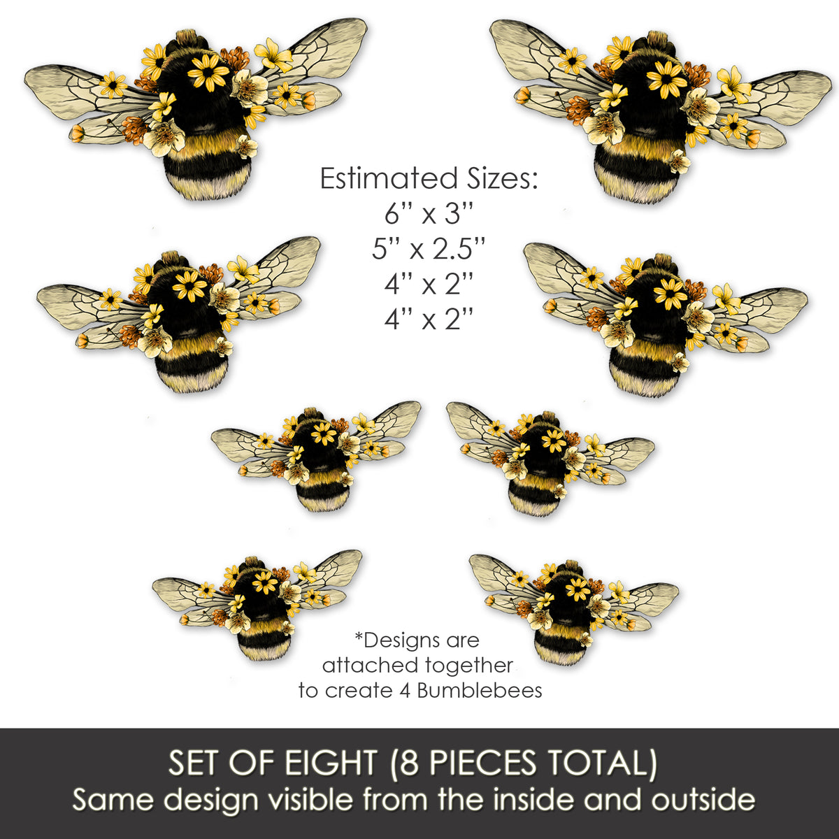 Flexible Screen Door Magnets (Not for Retractable/Glass) - Bumblebees Variety