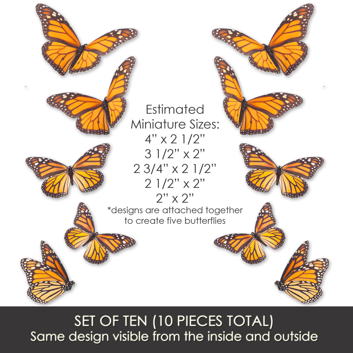 Flexible Screen Door Magnets (Not for Retractable/Glass) - MINI Butterflies Set