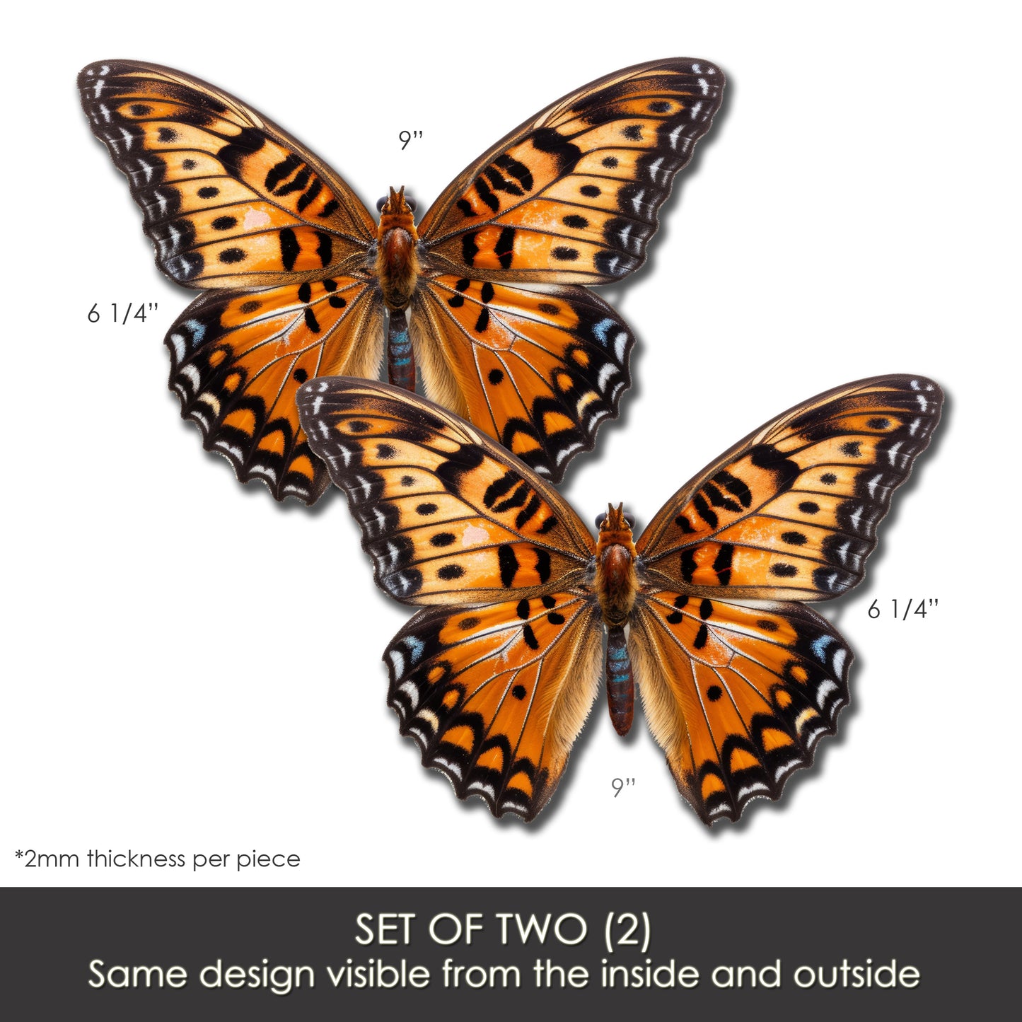 Decorations for Screen Windows & Doors (Set of 2) - Orange Butterfly