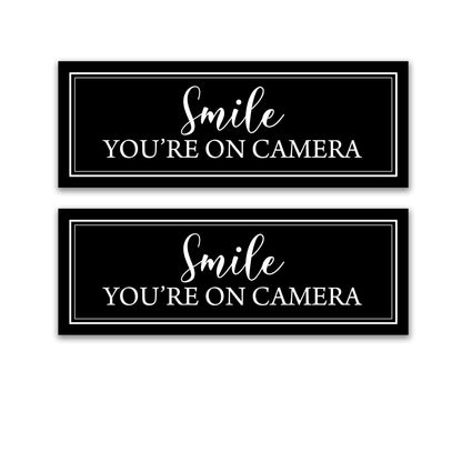 Decorations for Screen Windows & Doors (Set of 2) - (Small) Smile You're on Camera