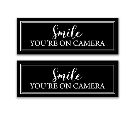 Decorations for Screen Windows & Doors (Set of 2) - (Small) Smile You're on Camera