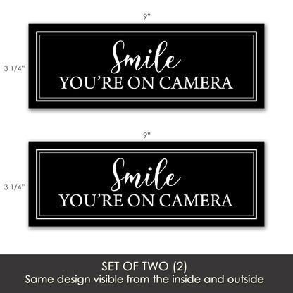 Decorations for Screen Windows & Doors (Set of 2) - (Small) Smile You're on Camera