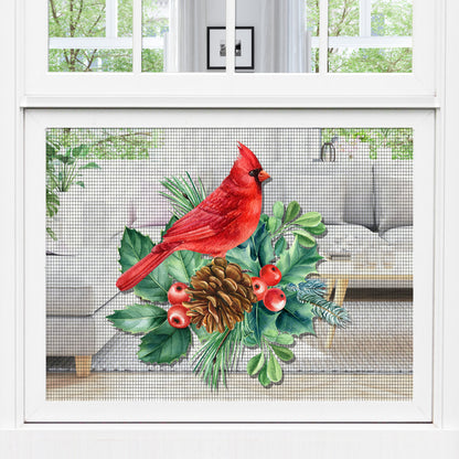 Decorations for Screen Windows & Doors (Set of 2) - Red Cardinal