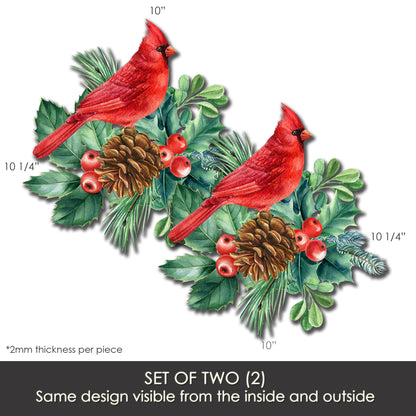 Decorations for Screen Windows & Doors (Set of 2) - Red Cardinal