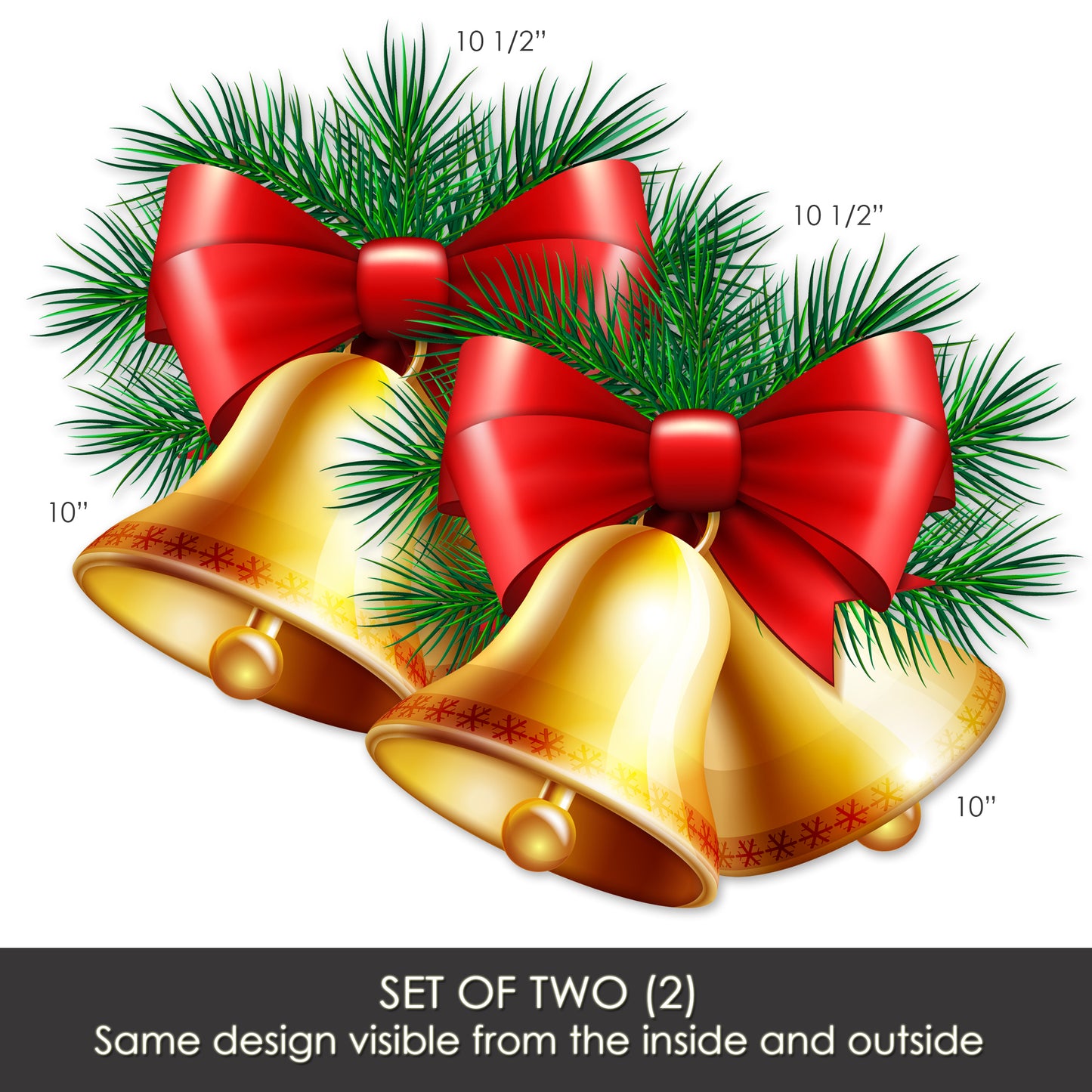 Decorations for Screen Windows & Doors (Set of 2) - Christmas Bells