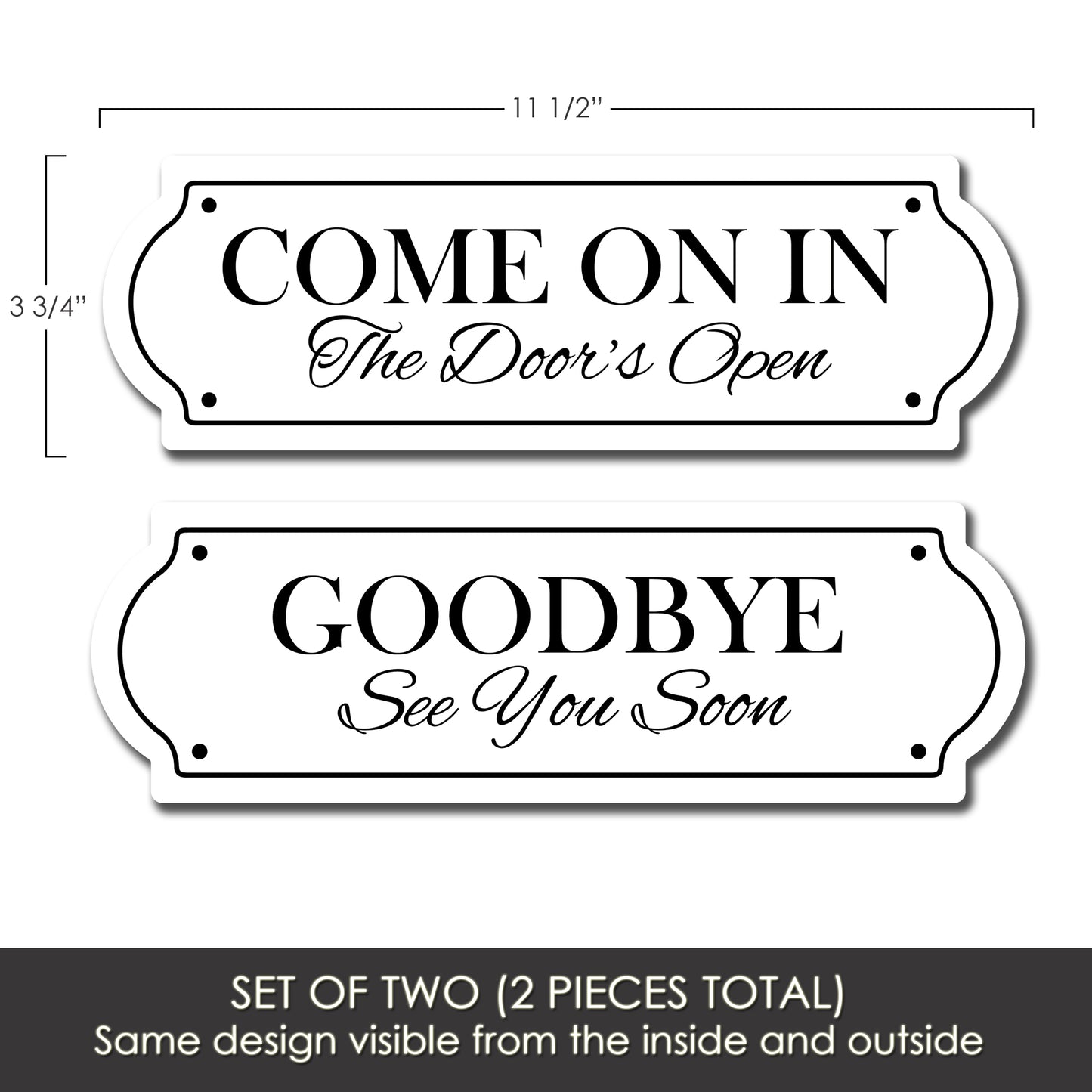 Acrylic Screen Door Magnets (Not for Retractable/Glass) - Come On In
