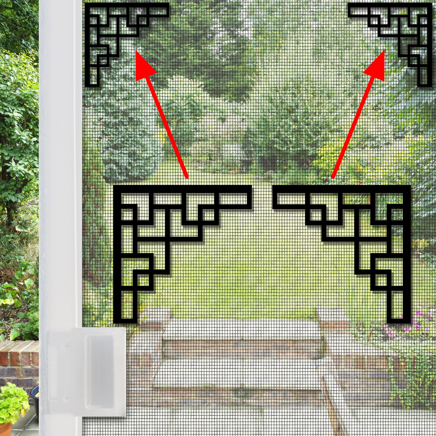 Flexible Screen Door Magnets (Not for Retractable/Glass) - Two-Corner Modern Black Accent