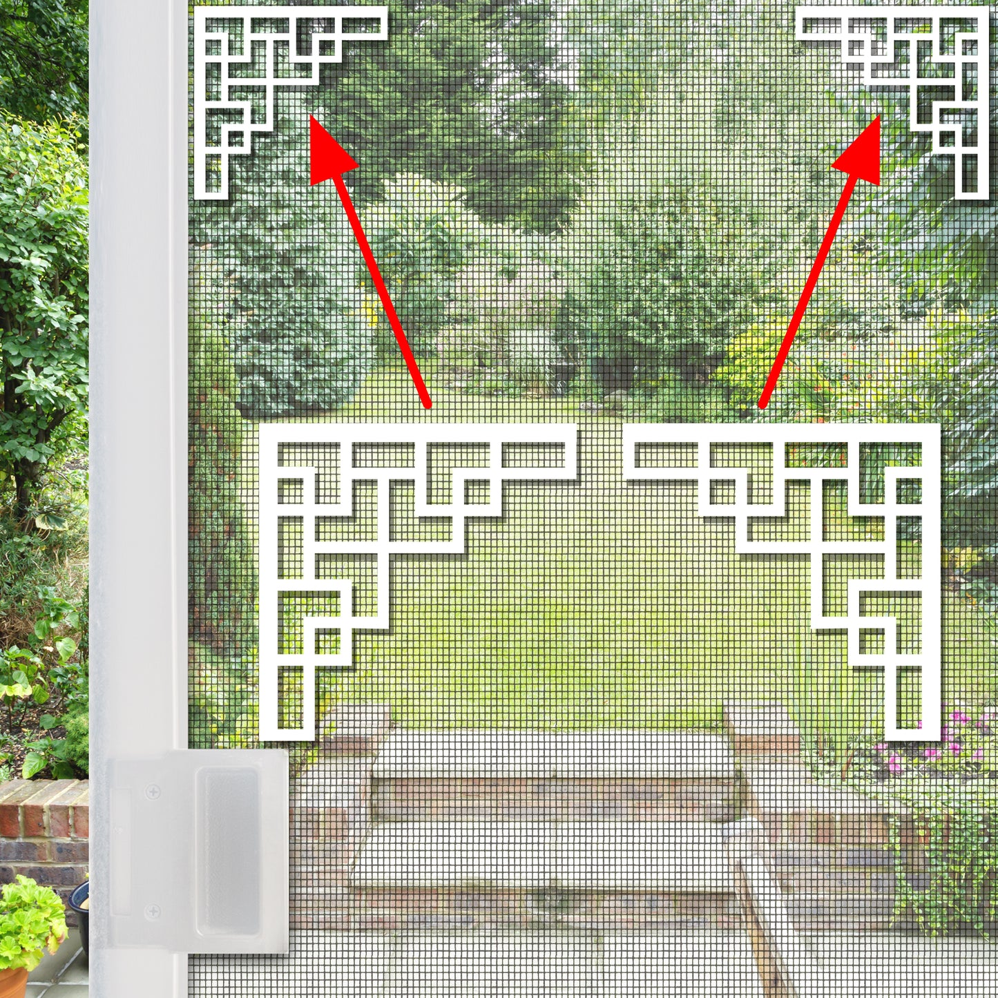 Flexible Screen Door Magnets (Not for Retractable/Glass) - Two-Corner Modern White Accent (Copy)
