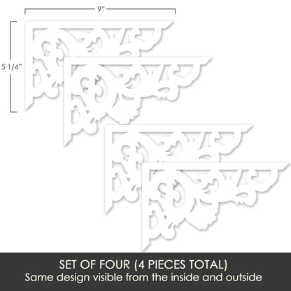 Flexible Screen Door Magnets (Not for Retractable/Glass) - Two-Corner White Flourish (Small)