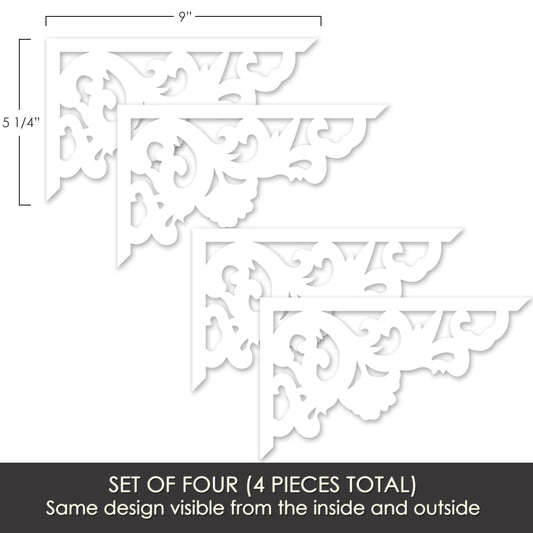 Flexible Screen Door Magnets (Not for Retractable/Glass) - Two-Corner White Flourish (Small)