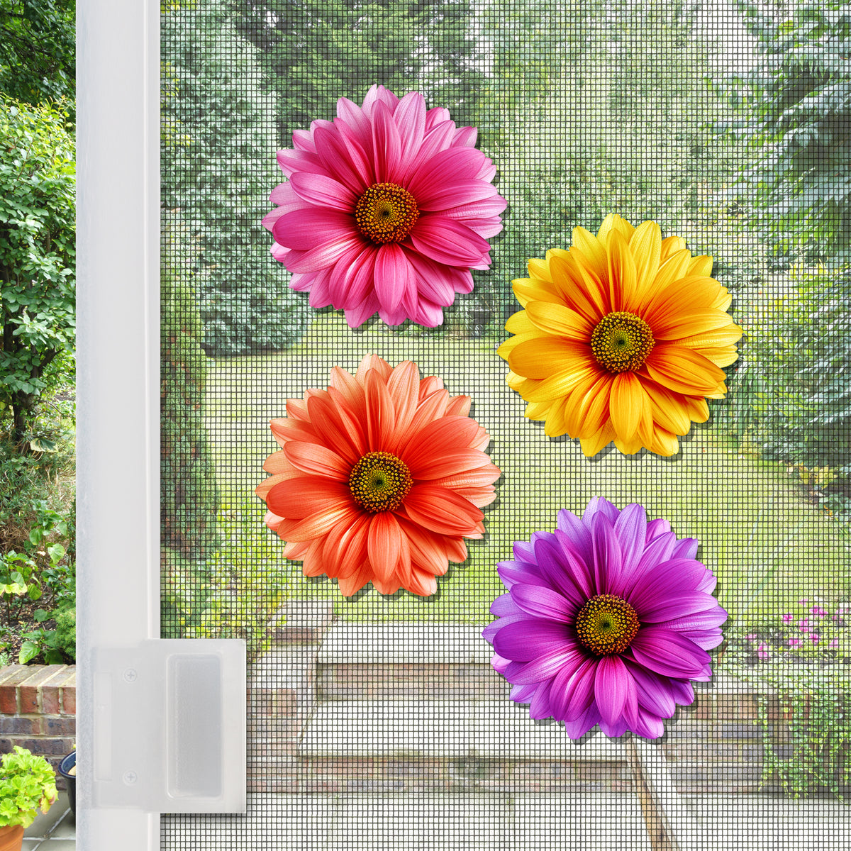Flexible Screen Door Magnets (Not for Retractable/Glass) - Daisies Variety