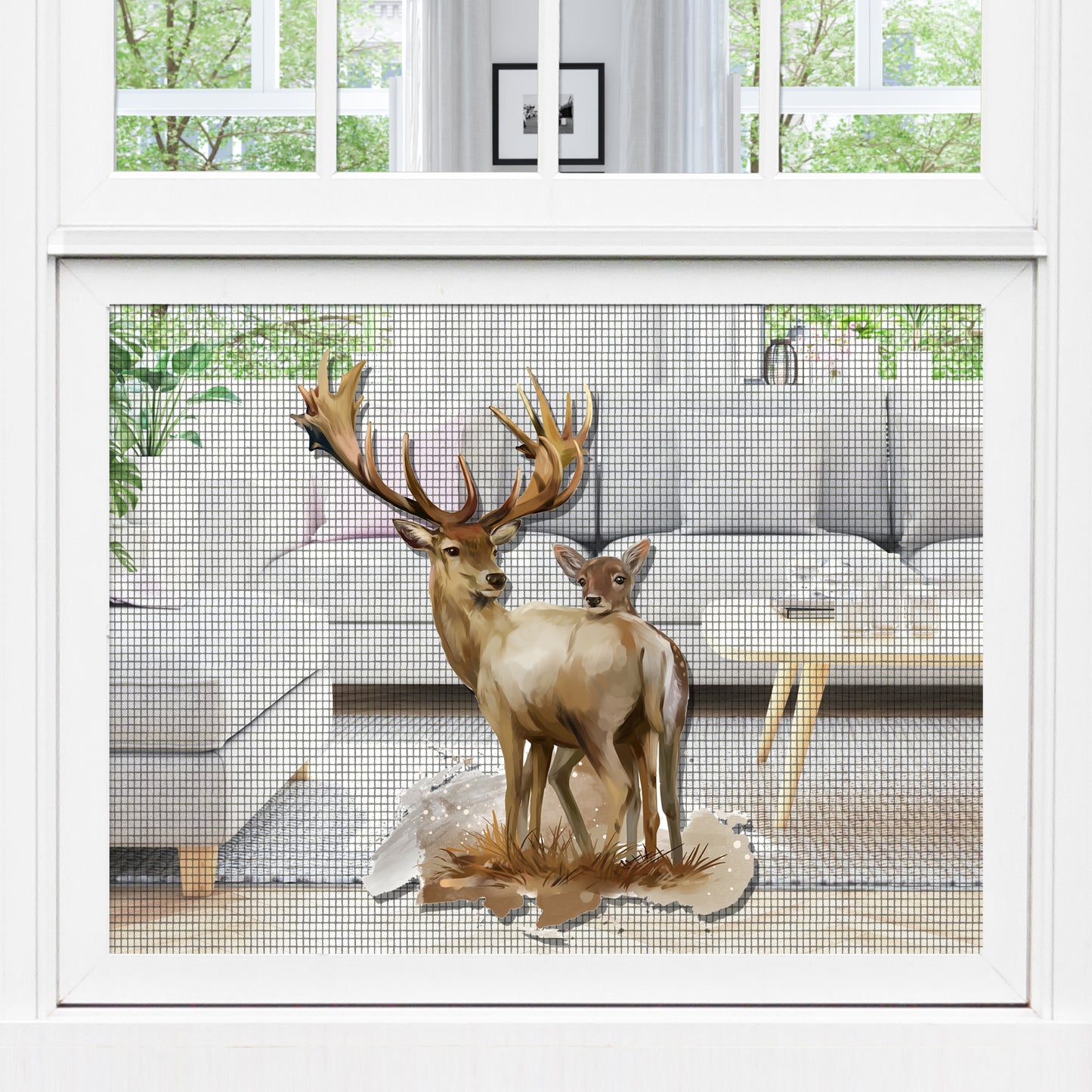 Decorations for Screen Windows & Doors (Set of 2) - (Small) Deer