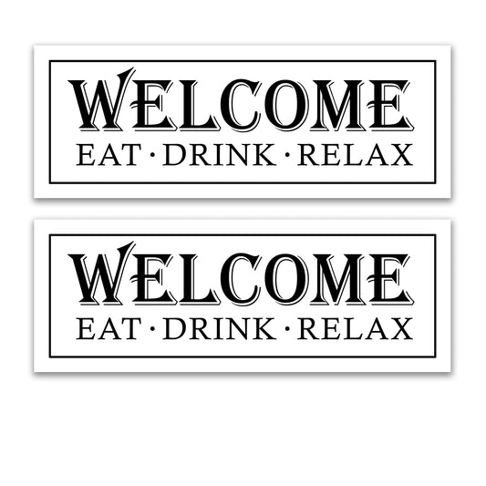 Decorations for Screen Windows & Doors (Set of 2) - Eat Drink Relax