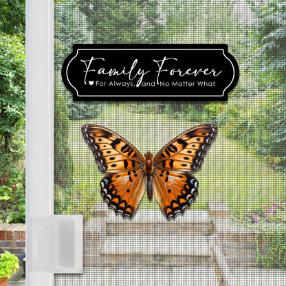 Decorations for Screen Windows & Doors (Set of 4) - Forever Family + Orange Butterfly