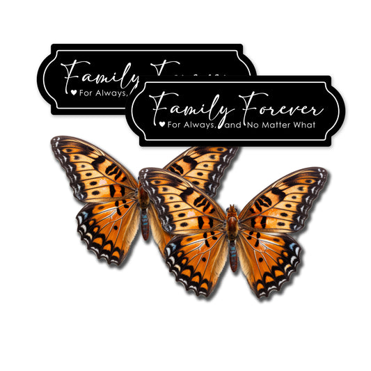 Decorations for Screen Windows & Doors (Set of 4) - Forever Family + Orange Butterfly