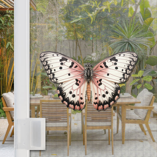 Flexible Screen Door Magnets (Set of 2) - White Butterfly