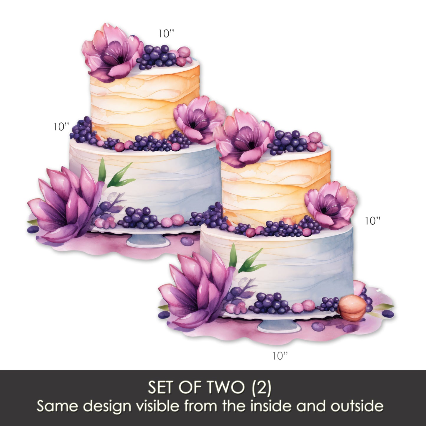 Decorations for Screen Windows & Doors (Set of 2) - (Small) Floral Cake