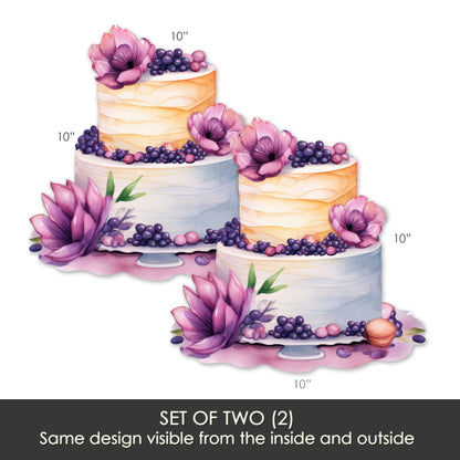 Decorations for Screen Windows & Doors (Set of 2) - (Small) Floral Cake