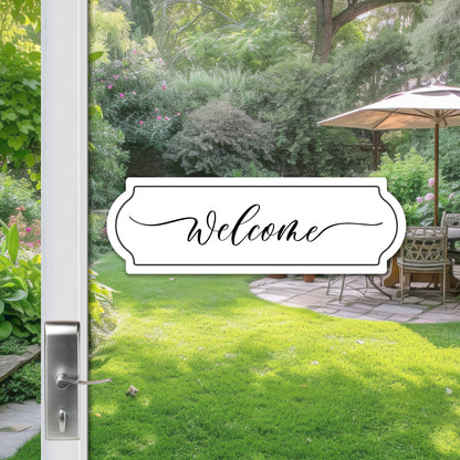 2 Pcs Premium Decals for Glass Doors, Storm Doors, & Windows (Double-Sided) - Welcome