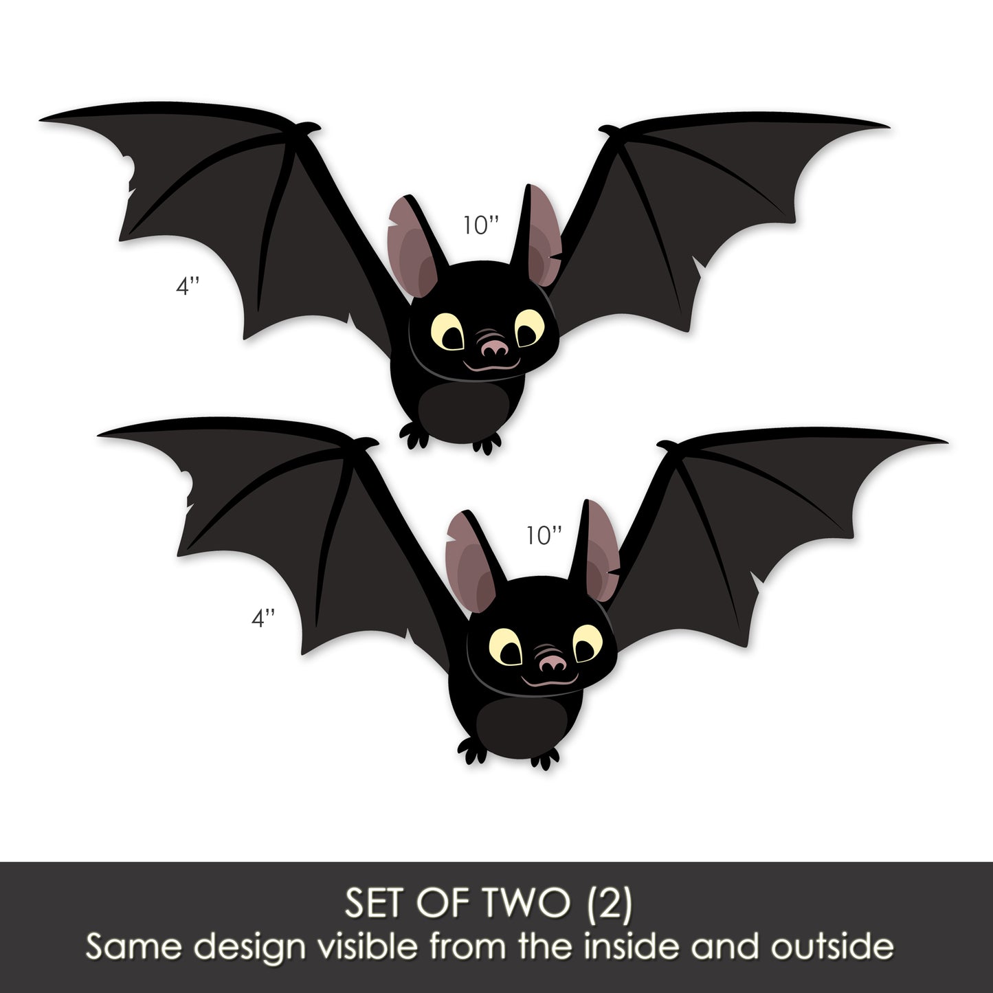 Decorations for Screen Windows & Doors (Set of 2) - (Small) Halloween Bat