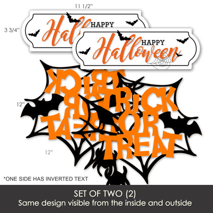 Decorations for Screen Windows & Doors (Set of 4) - Halloween + Trick or Treat