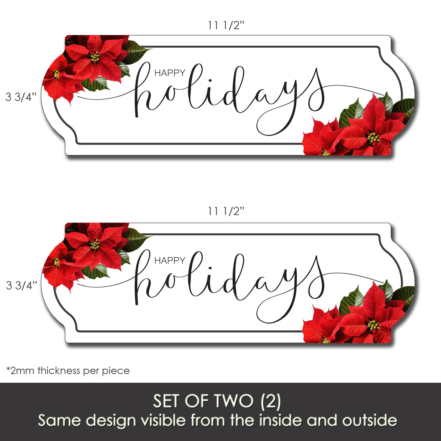 Decorations for Screen Windows & Doors (Set of 2) - Happy Holidays