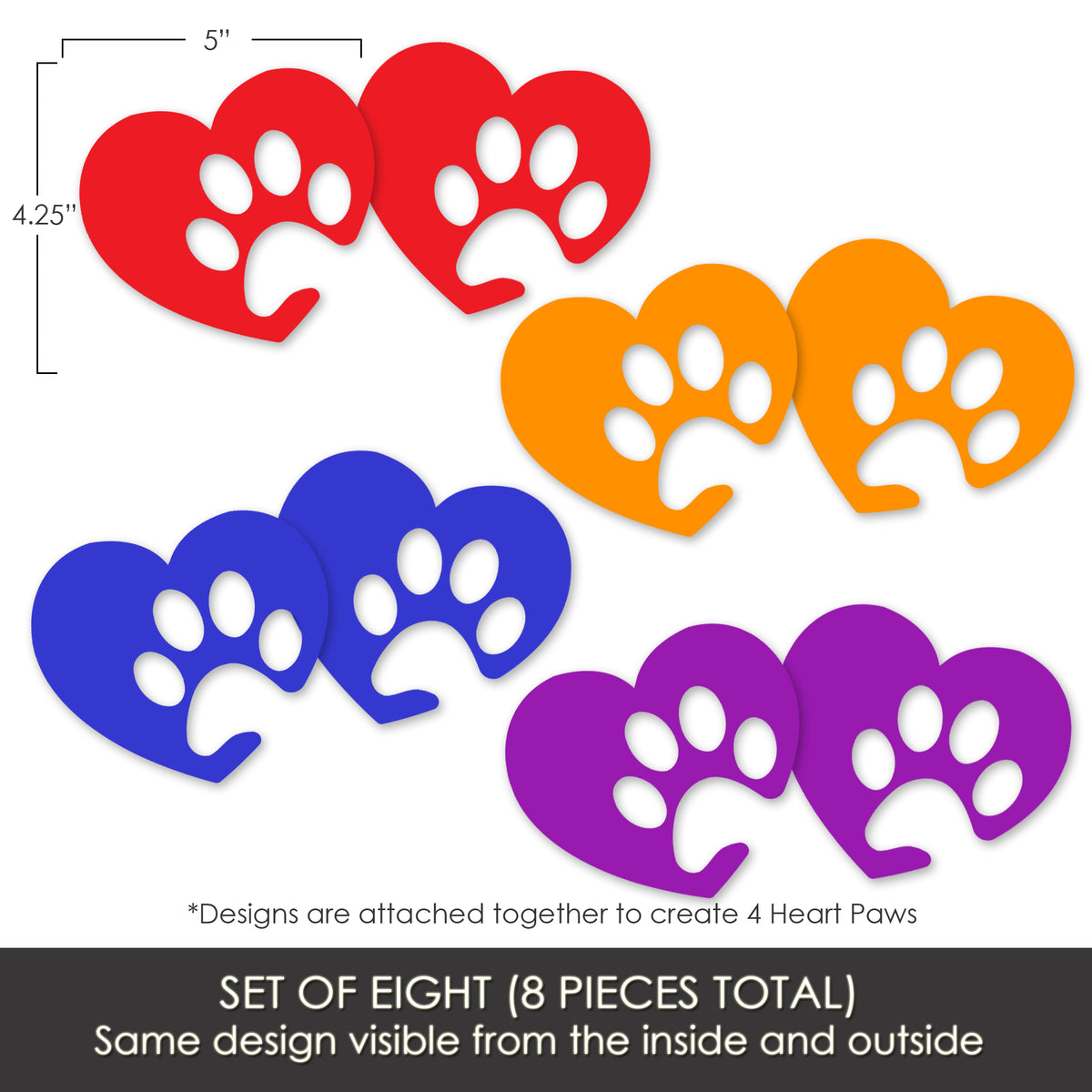 Flexible Screen Door Magnets (Not for Retractable/Glass) - Heart Paws Variety