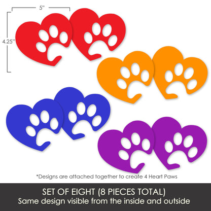 Flexible Screen Door Magnets (Not for Retractable/Glass) - Heart Paws Variety
