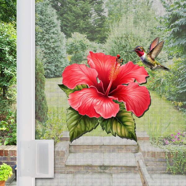 Acrylic Screen Door Magnets (Not for Retractable/Glass) - Hibiscus + H ...