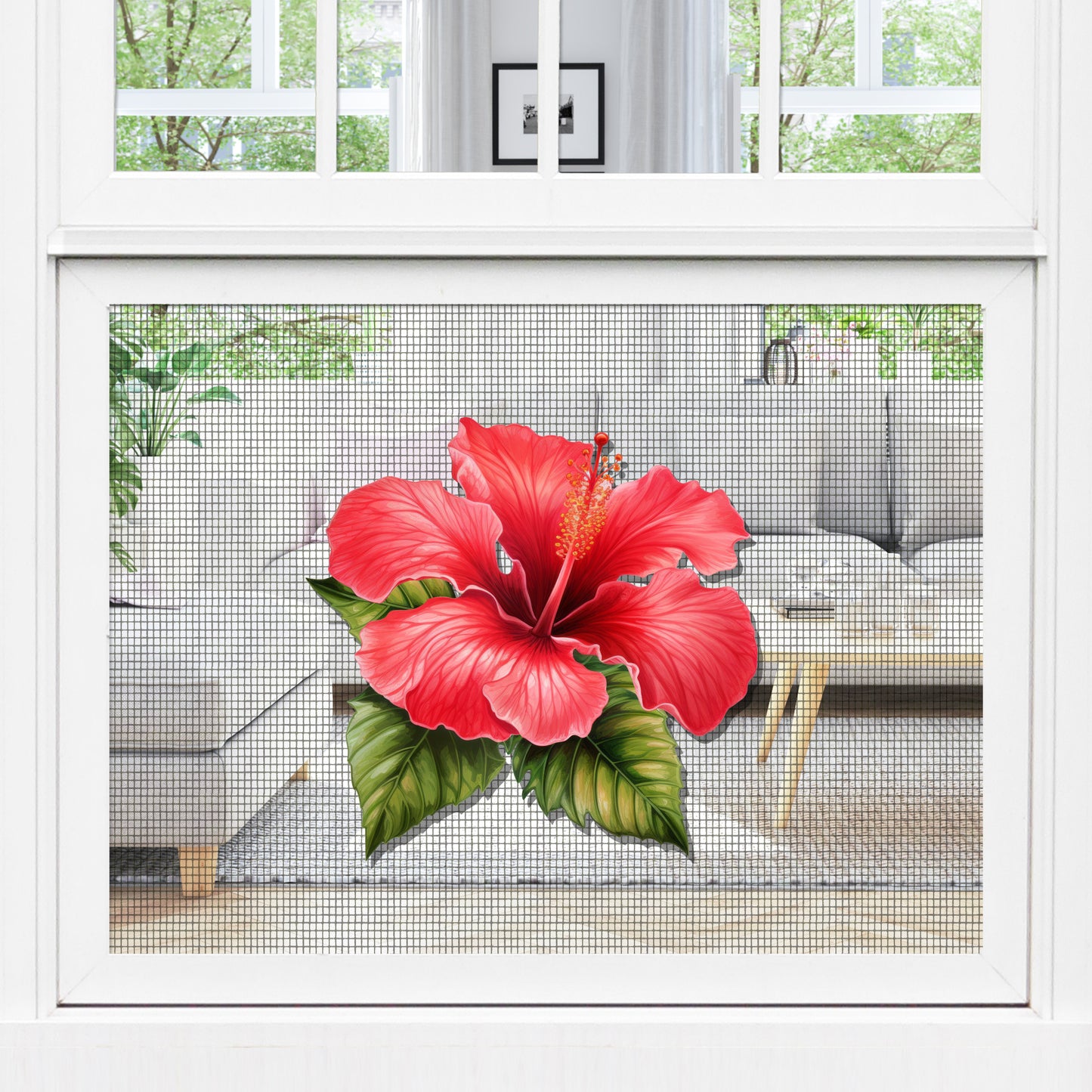 Acrylic Screen Magnets for Screen Doors & Windows (Set of 2) - Hibiscus