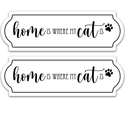 Decorations for Screen Windows & Doors (Set of 2) - Home is Where My Cat Is