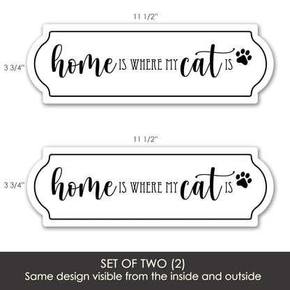 Decorations for Screen Windows & Doors (Set of 2) - Home is Where My Cat Is