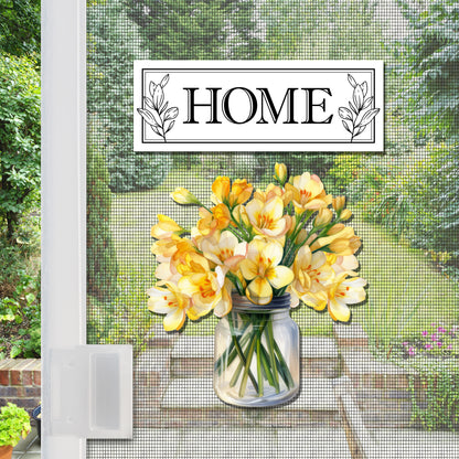 Decorations for Screen Windows & Doors (Set of 4) - Home Leaves + (Small) Yellow Floral