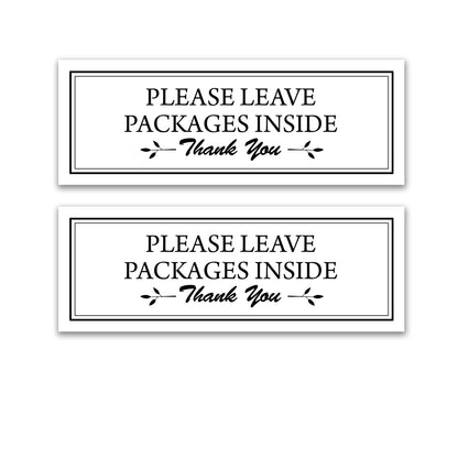 Decorations for Screen Windows & Doors (Set of 2) - (Small) Leave Packages Inside White