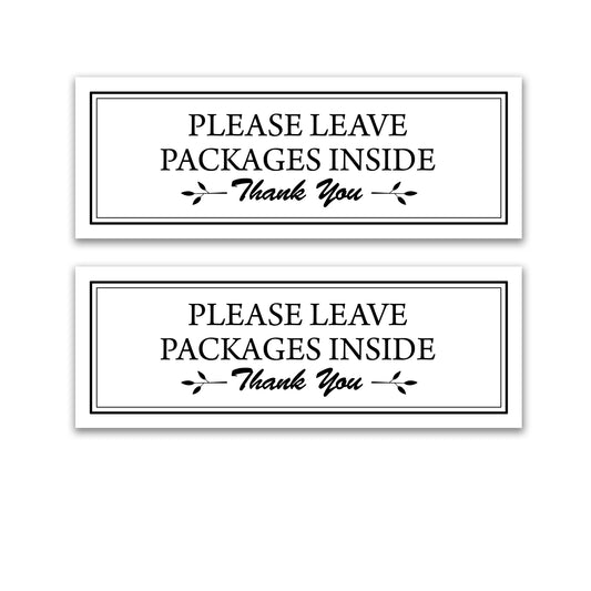 Decorations for Screen Windows & Doors (Set of 2) - (Small) Leave Packages Inside White