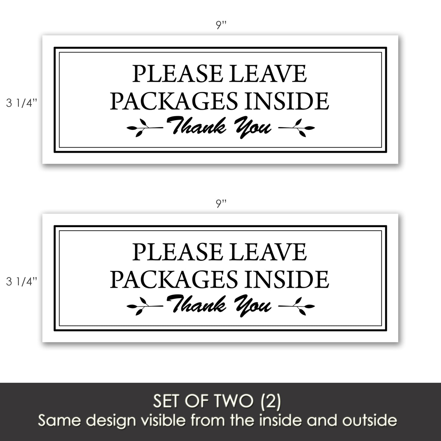 Decorations for Screen Windows & Doors (Set of 2) - (Small) Leave Packages Inside White