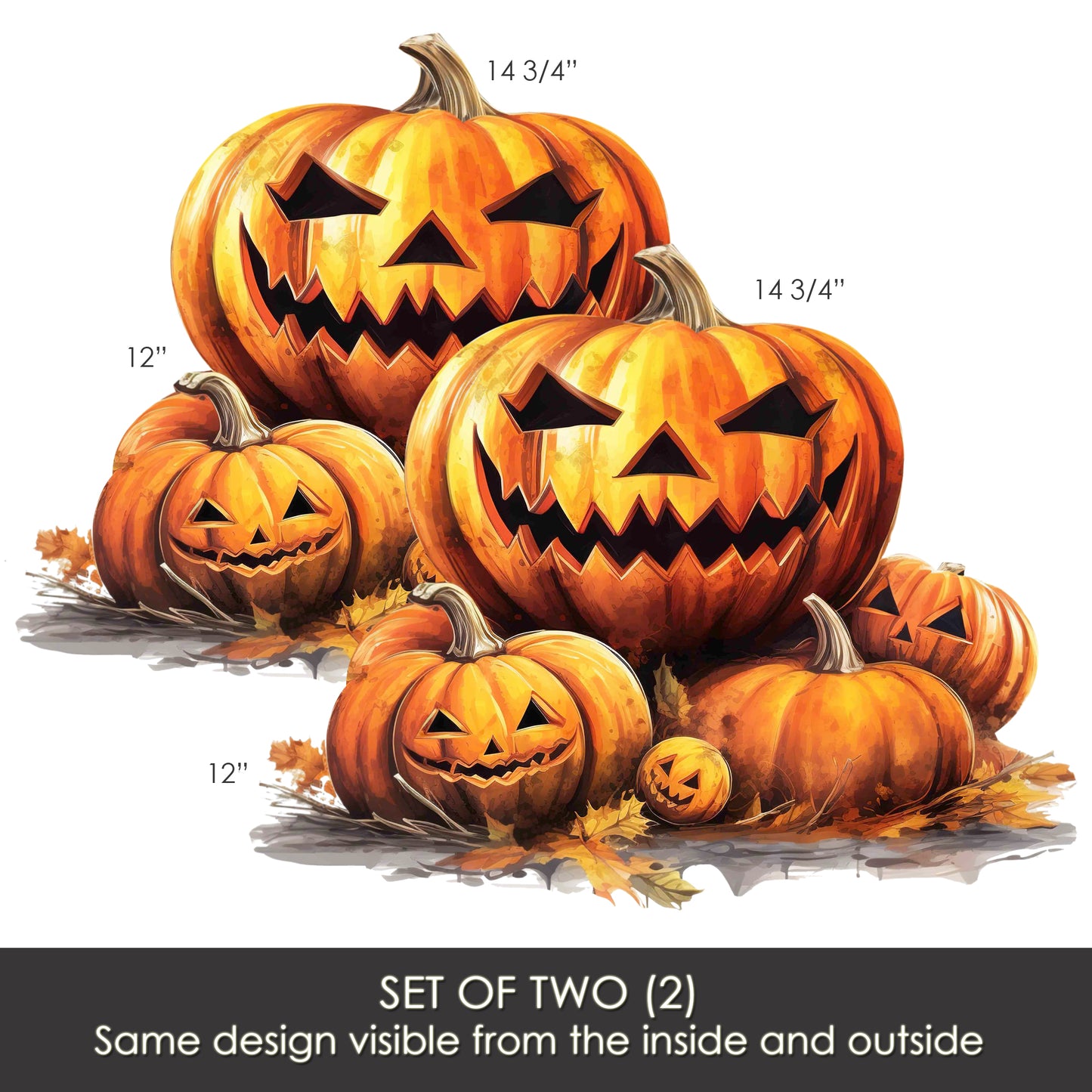 Decorations for Screen Windows & Doors (Set of 2) - Jack-o-Lantern